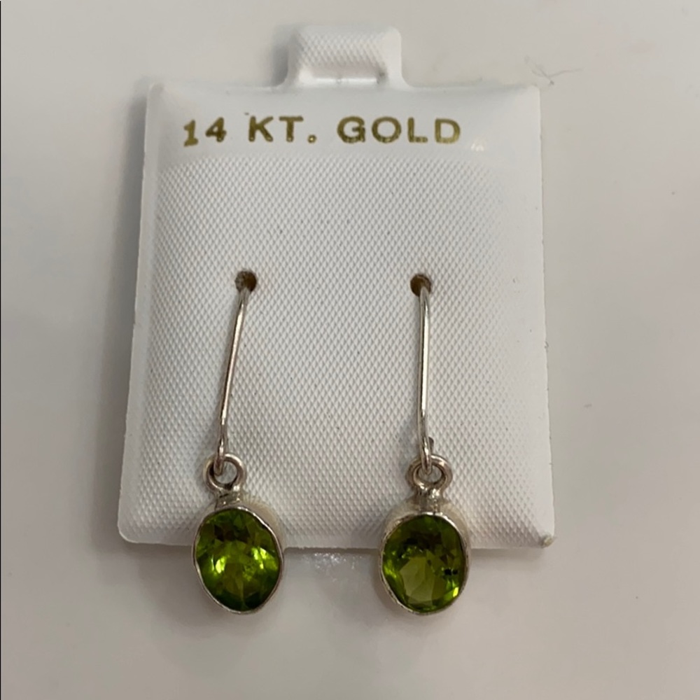 14k Gold Peridot Earrings